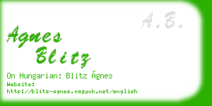 agnes blitz business card